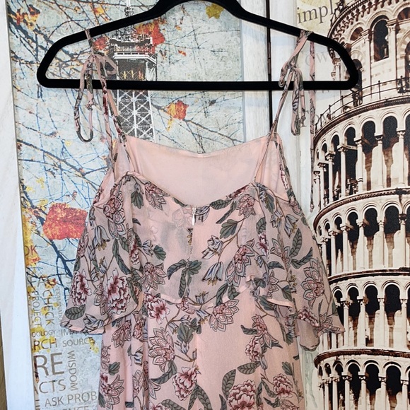 For Love & Lemons Aurora Cold-Shoulder Dress in Pink Floral - Picture 10 of 12